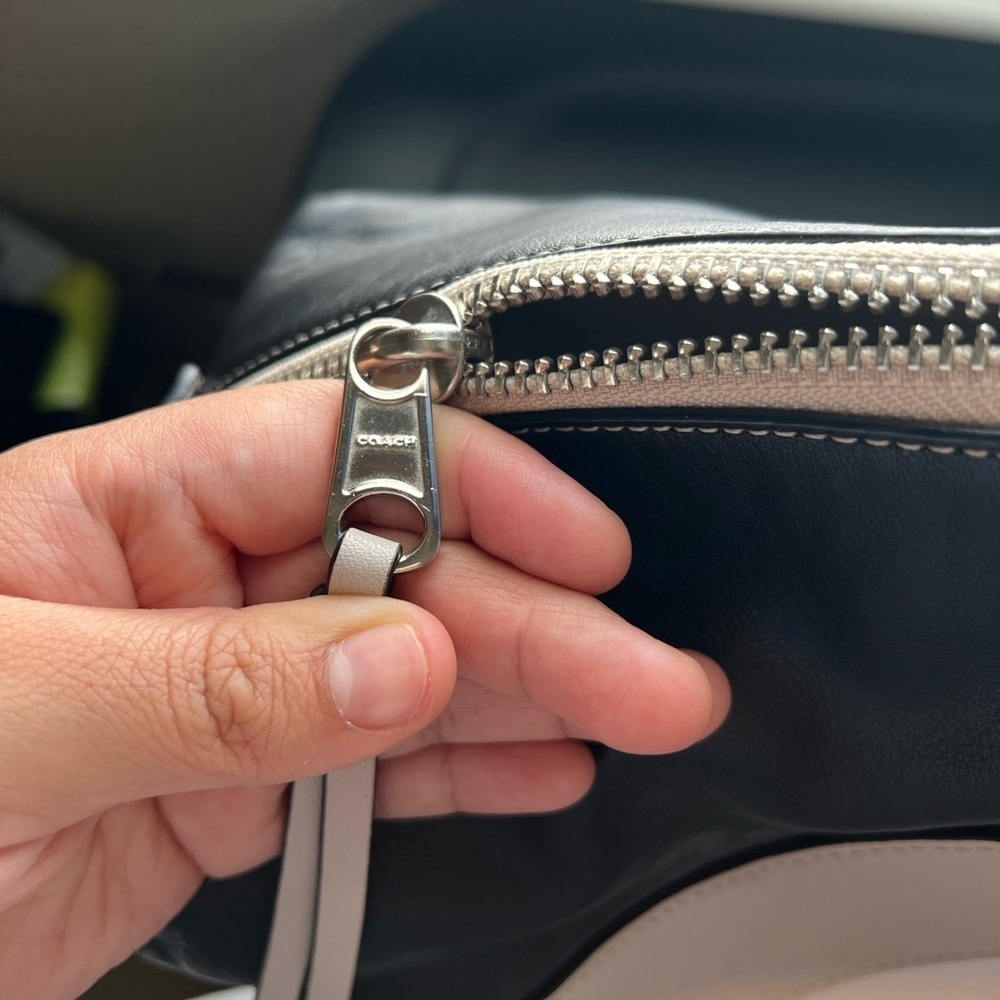 Coach Bleeker Preston Satchel/ Crossbody/Colorblock Blk/Gray/Taupe - Picture 5 of 12